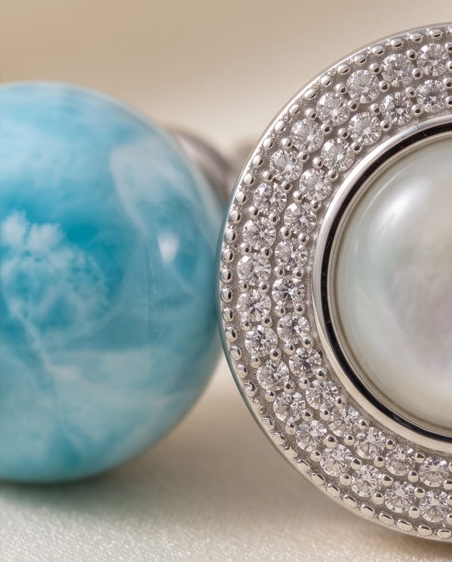 Pulsera Larimar y cristales