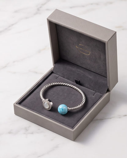 Pulsera Larimar y cristales