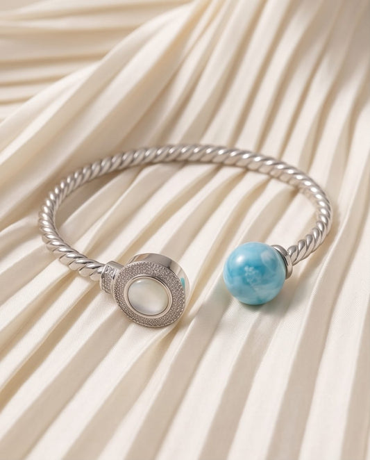 Pulsera Larimar y cristales