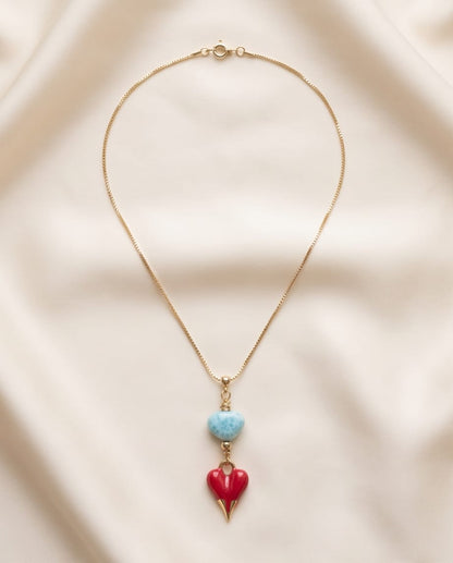 Cadena corazón rojo