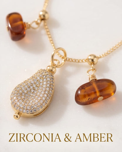 Cadena Ámbar y Circonia